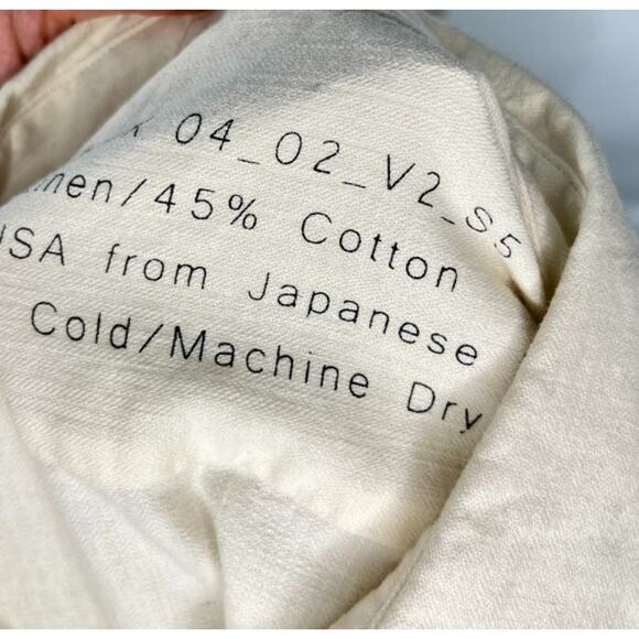 FOUR OBJECTS Sz 5 XL White Herringbone V2 Work Shirt Top - Picture 4 of 11